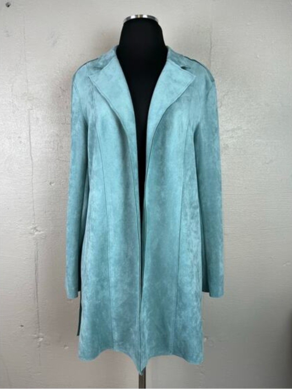 NWT Philosophy Republic Clothing Sage Green Faux Suede Longline Blazer. Size S